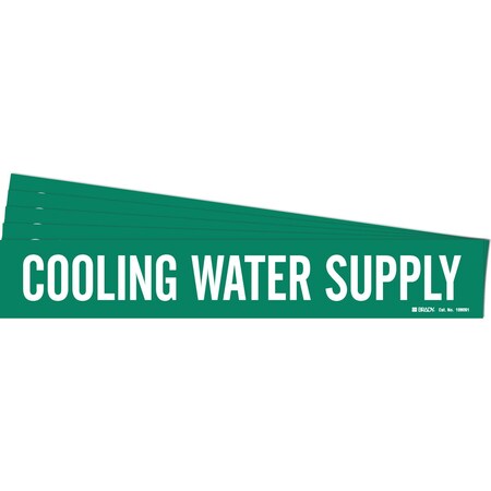 Brady COOLING WATER SUPPLY Pipe Marker Style 1HV Polyester WT on GN 1 per Card, 5 PK 106091-PK